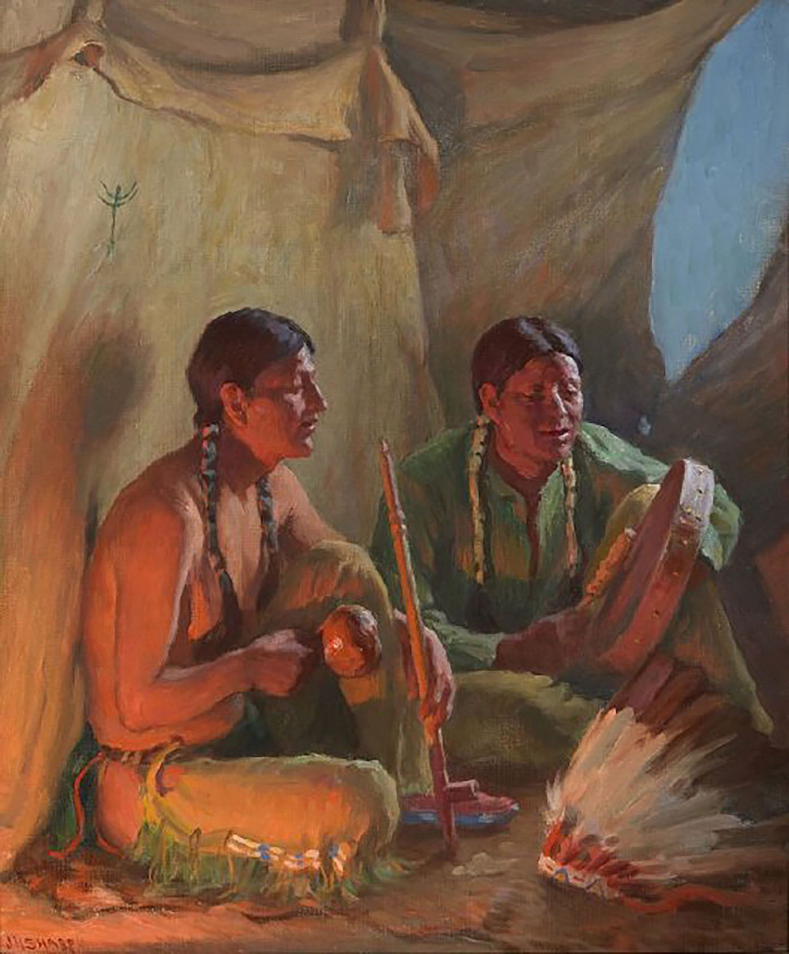Elk Foot and Bawling Deer (Firelight and Twilight); [Elk Foot and Bawling Deer]
